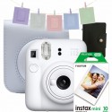 Aparat foto instant Fujifilm Instax Mini 12 Clay White + Geanta, Album, Rame , Film Mini 1x10