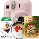 copy of Aparat foto instant Fujifilm Instax mini 12, Alb cu 10 filme, ghirlanda lumini, felicitare Instant, ceas Craciun