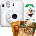 Aparat foto Fujifilm Instax mini 12 Clay White cu film mini 1x10 si 3 felicitari Mini Gift