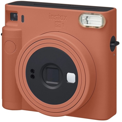 Aparat foto instant Fujifilm Instax SQ1 Orange cu film 1x10 si 3 felicitari Merry Christmas