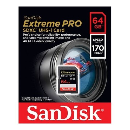 copy of Card de memorie SanDisk Extreme Pro SDXC 64GB R170MB/s W90MB/s