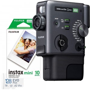 Aparat foto instant Fujifilm instax mini Evo Cinema, card 128GB, film 1x10