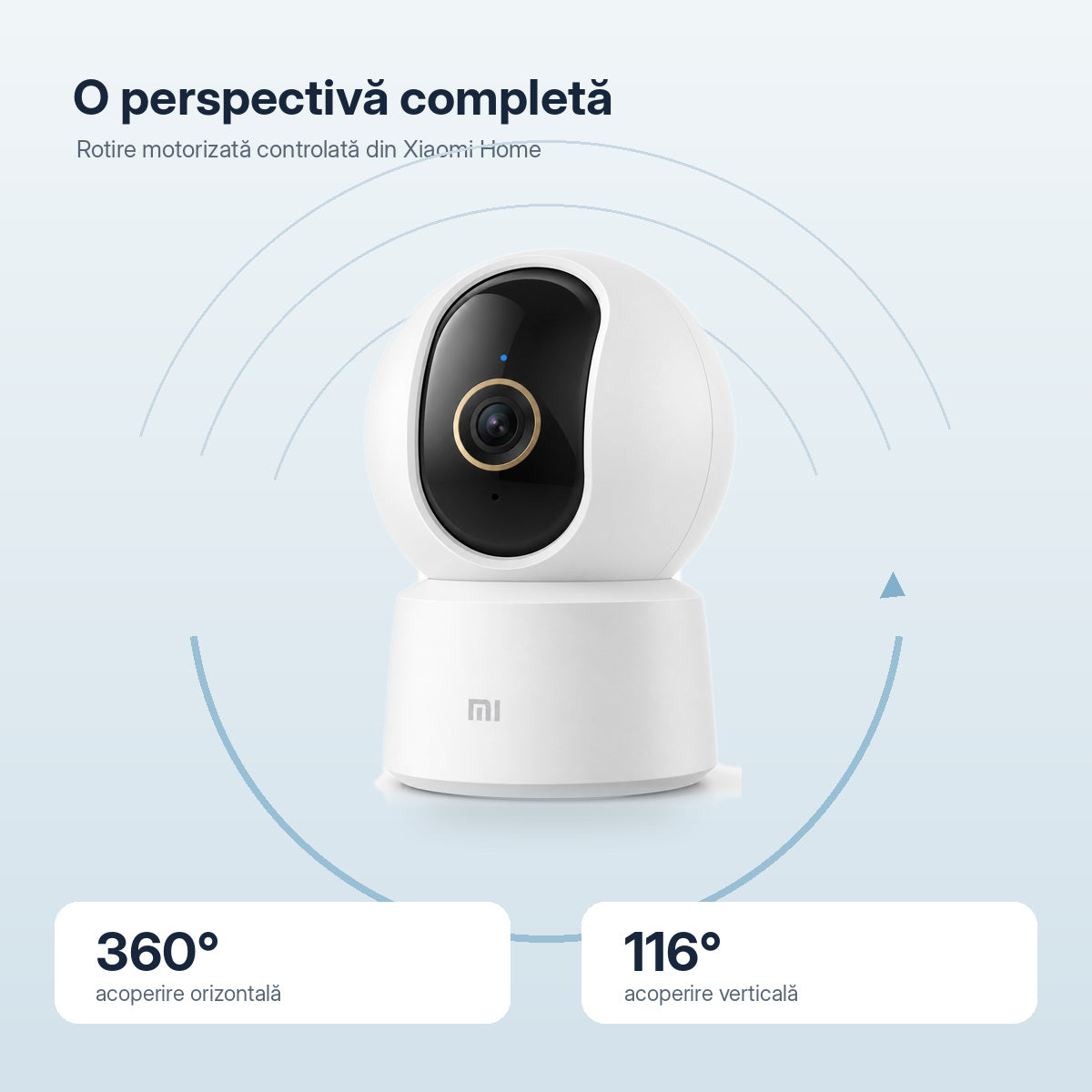Camera de supraveghere Smart Xiaomi C500, 6MP, 3200x1800, Bluetooth, Wi-Fi 6 dual band, rotire 360 grade, Alb