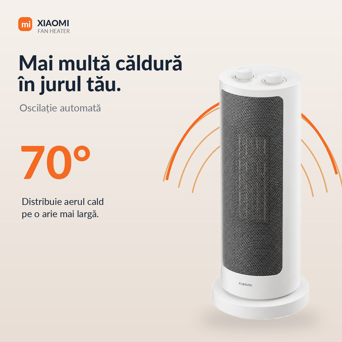 Aeroterma Xiaomi BHR8228EU, 2000 W, Incalzitor ceramic, Protectie impotriva rasturnarii, Protectie supraincalzire, Diametru elice 17.6 cm, Alb