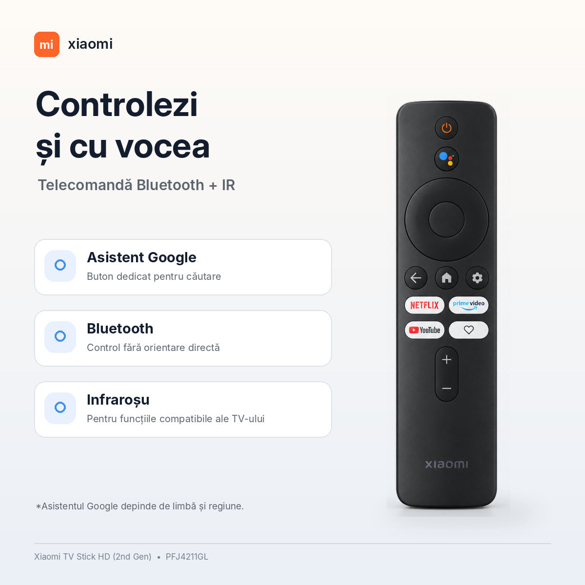 Mediaplayer Xiaomi TV Stick Full HD 2nd Gen, Google TV, Bluetooth, Wi-Fi, HDMI, Negru
