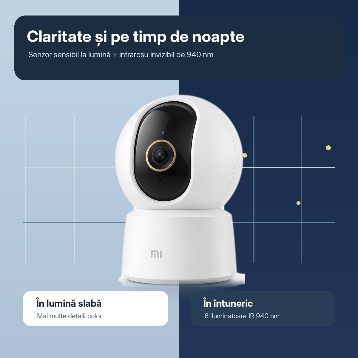Camera de supraveghere Smart Xiaomi C500, 6MP, 3200x1800, Bluetooth, Wi-Fi 6 dual band, rotire 360 grade, Alb