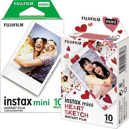 Set Film mini Fujifilm Instax alb 1x10 cu film mini Heart Sketch 1x10