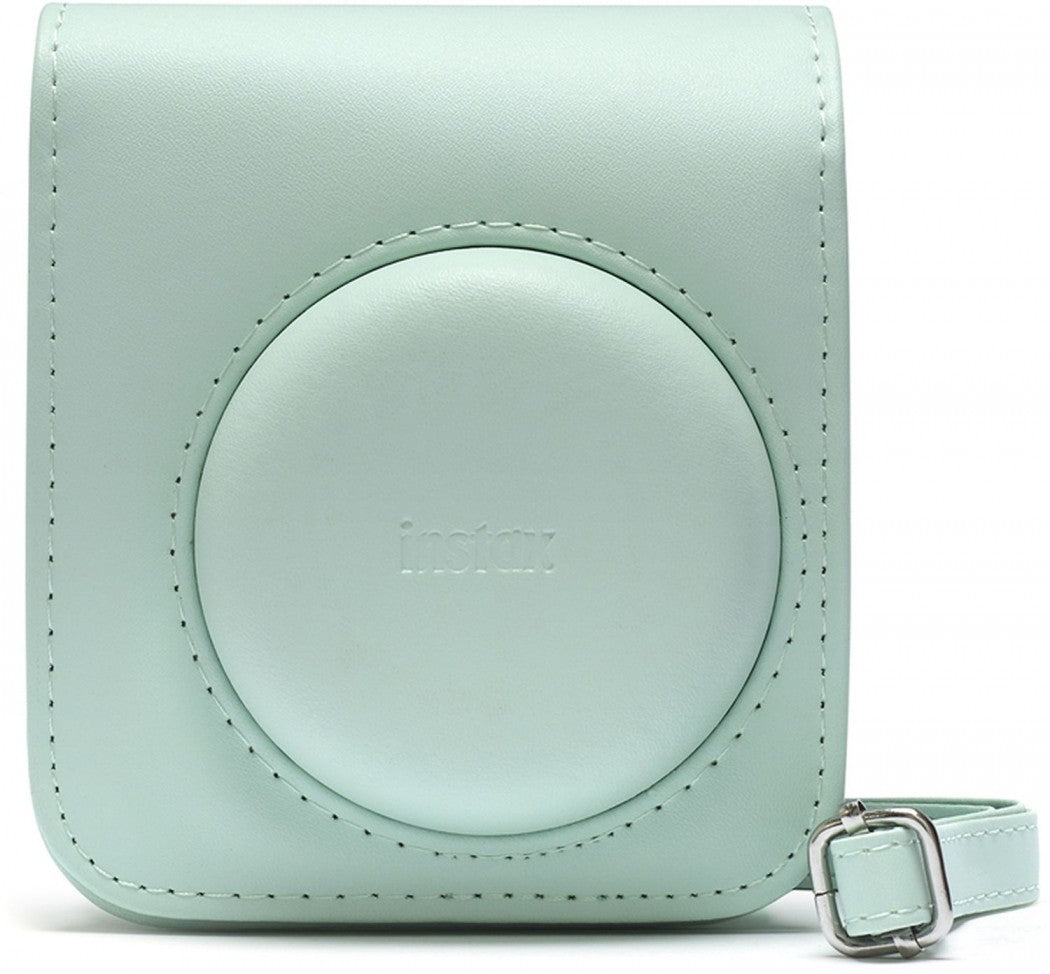 Aparat foto instant Fujifilm Instax mini 12, Mint green cu husa, album foto si film 1x10