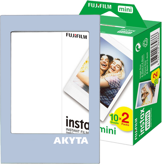Film Fujifilm Instax mini 2x10 cu rama magnetica bleu