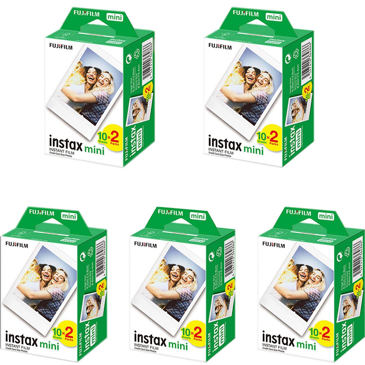 Fujifilm Instax Mini Film – Pachet 100 Fotografii (5 x 20 buc) 54x86mm