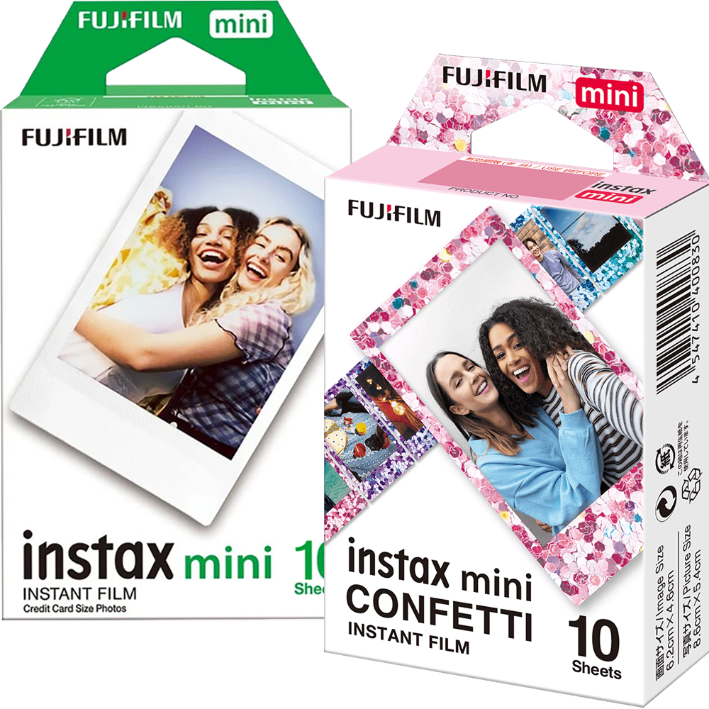 Set Film mini Fujifilm Instax alb 1x10 cu film mini Confetti 1x10