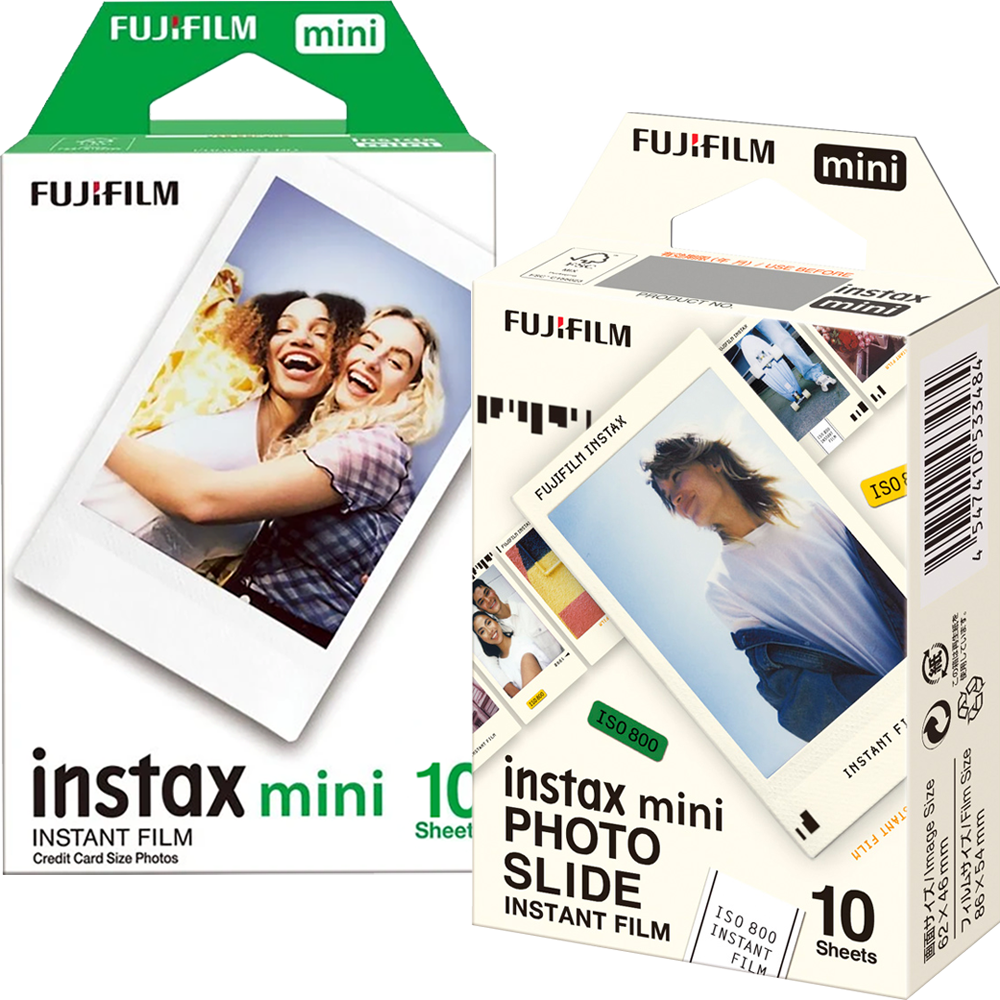 Set Film mini Fujifilm Instax alb 1x10 cu film mini Slide 1x10