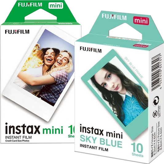Set Film mini Fujifilm Instax alb 1x10 cu film mini Sky Blue 1x10