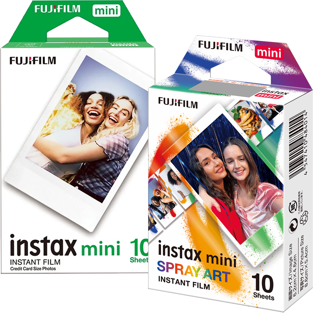 Set Film mini Fujifilm Instax alb 1x10 cu film mini Spray Art 1x10