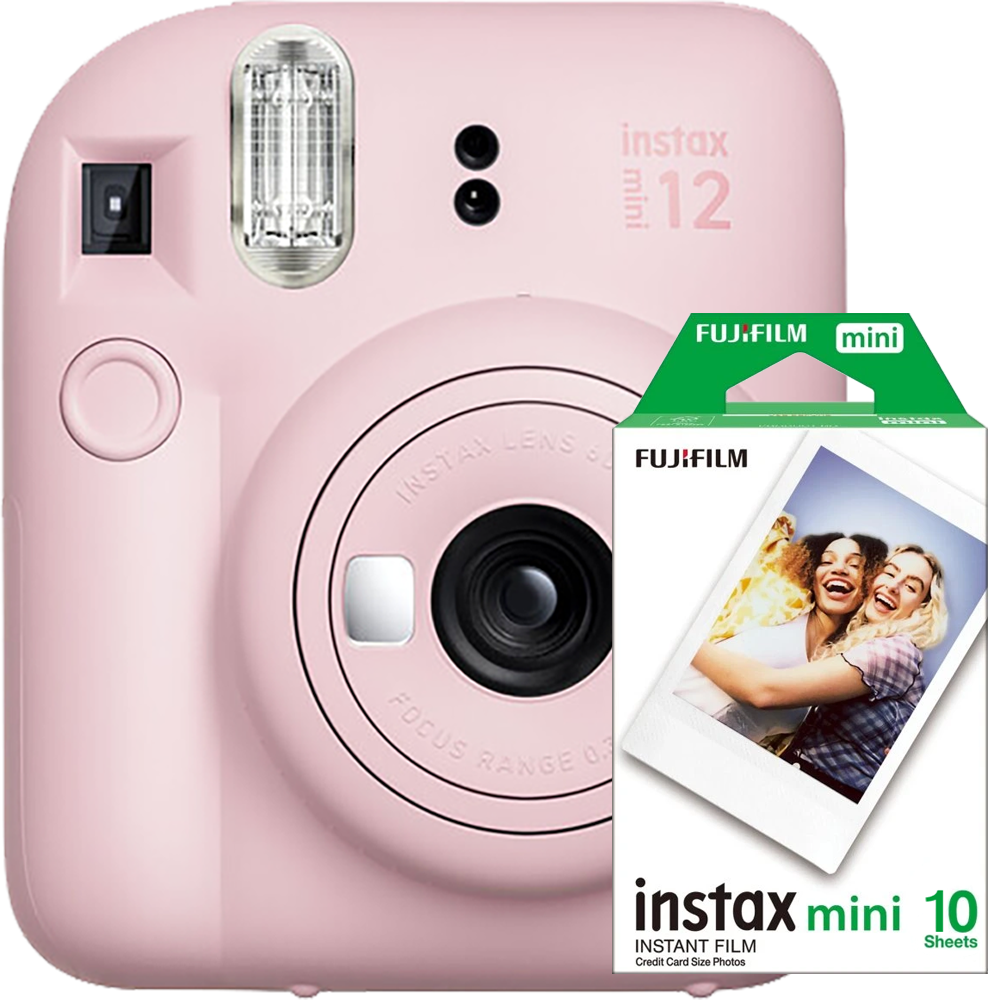Aparat foto instant Fujifilm Instax mini 12 Blossom Pink cu film mini 1x10