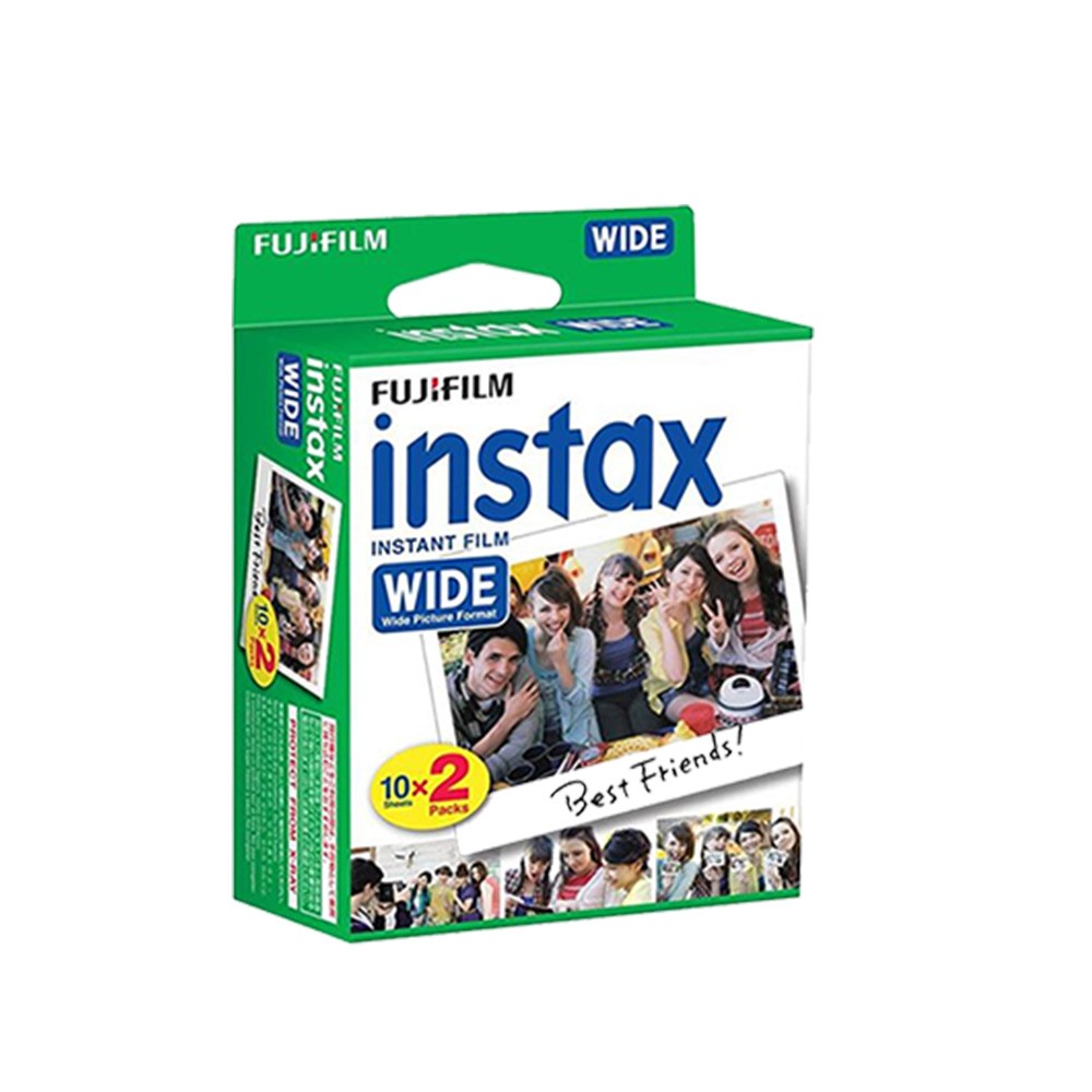 Set Aparat foto Fujifilm Instax Wide EVO Hybrid, negru cu husa si film 2x10