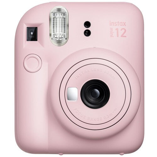 Aparat foto instant Fujifilm Instax mini 12, Lilac Purple cu husa, album foto si film 1x10