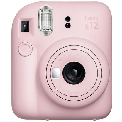 Aparat foto instant Fujifilm Instax mini 12, Lilac Purple cu husa, album foto si film 1x10