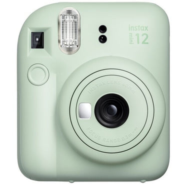 Aparat foto instant Fujifilm Instax mini 12, Clay White cu husa, album foto si film 1x10