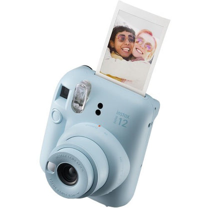 Aparat foto instant Fujifilm Instax mini 12, Lilac Purple cu husa, album foto si film 1x10
