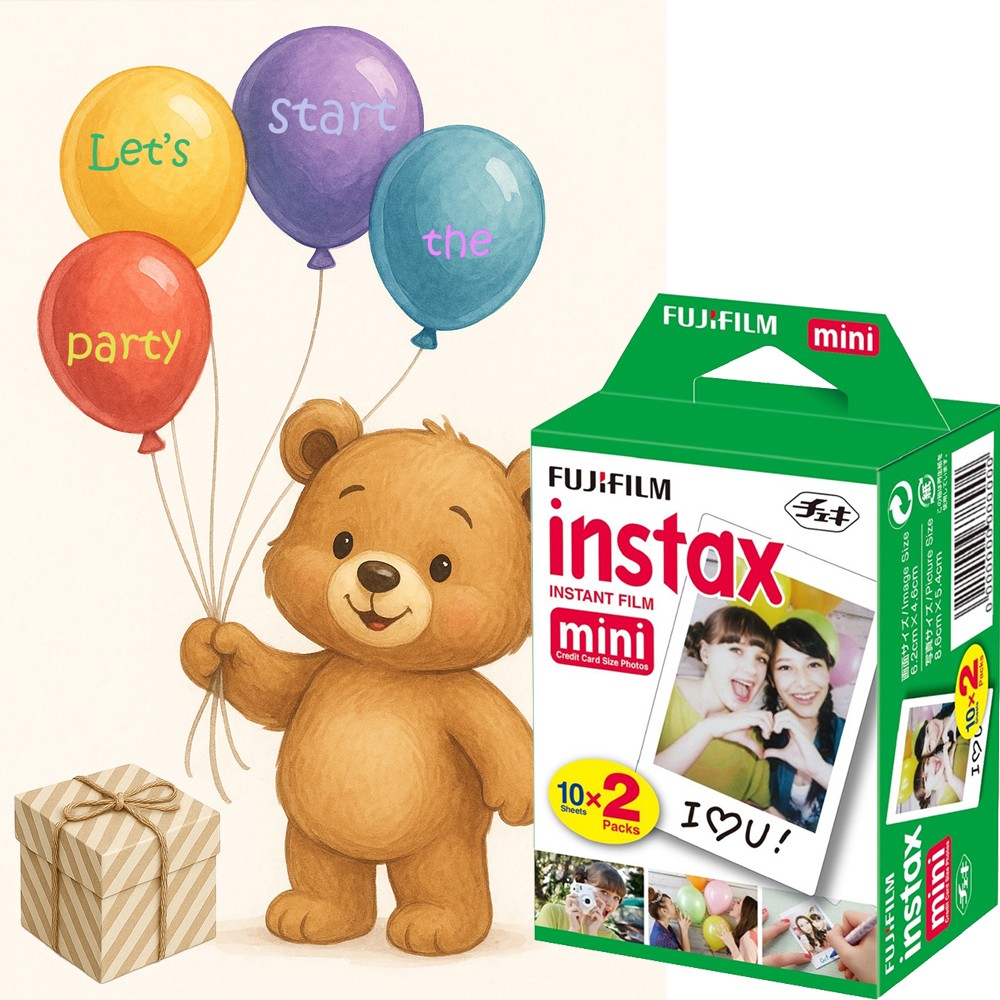 Set Film Fujifilm Instax Mini 2x10 + Felicitare Party – Pachet Instant Creativ
