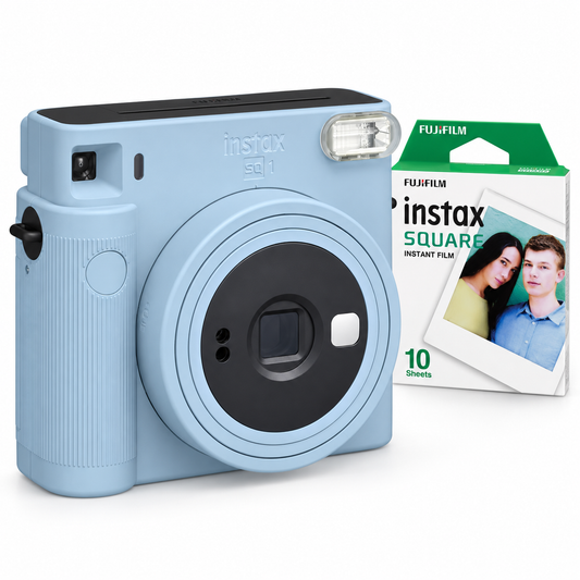 Set Aparat foto instant Fujifilm SQ1 Glacier Blue + Film Square 1x10