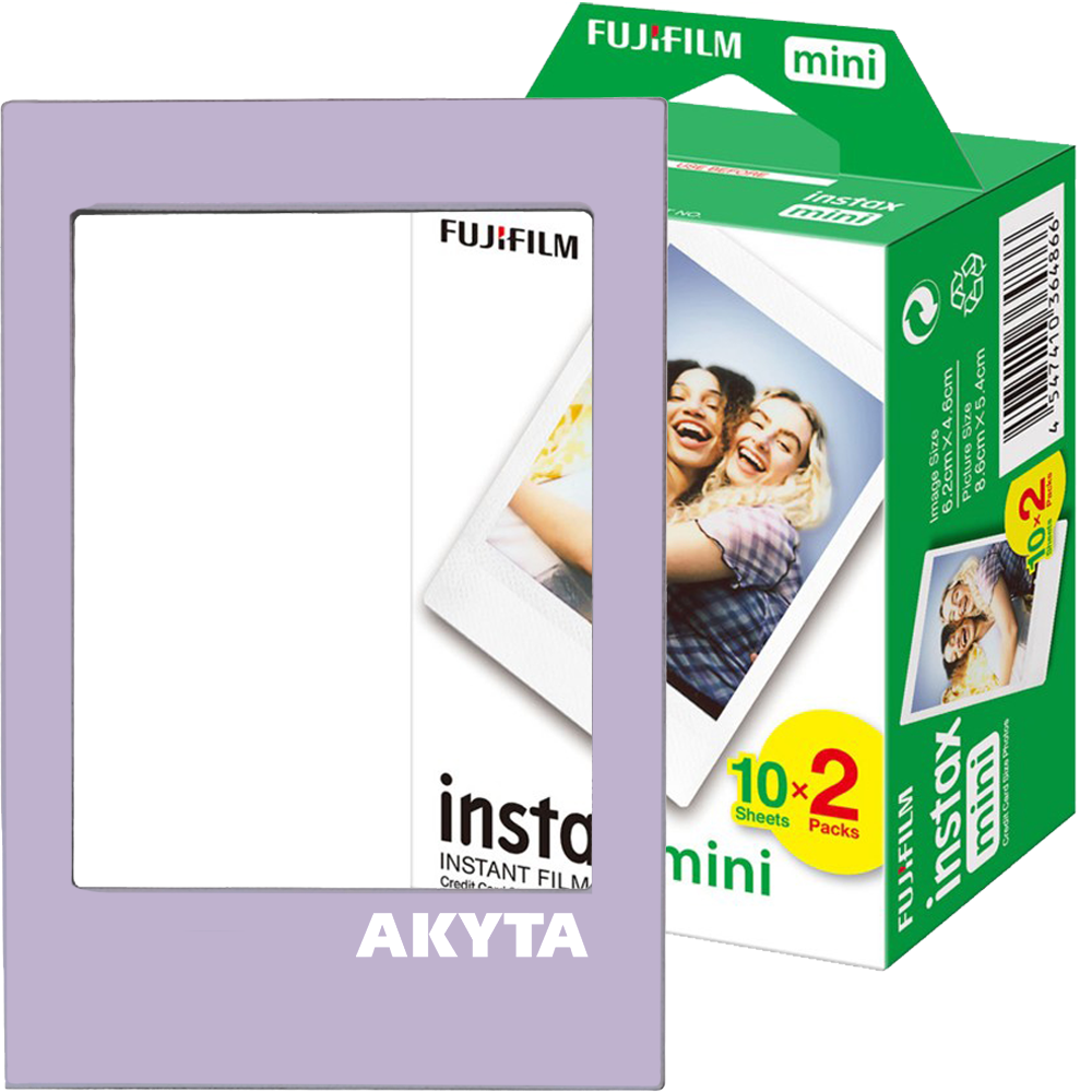 Film Fujifilm Instax mini 2x10 cu rama magnetica bleu