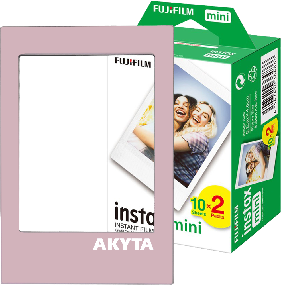 Film Fujifilm Instax mini 2x10 cu rama magnetica bleu