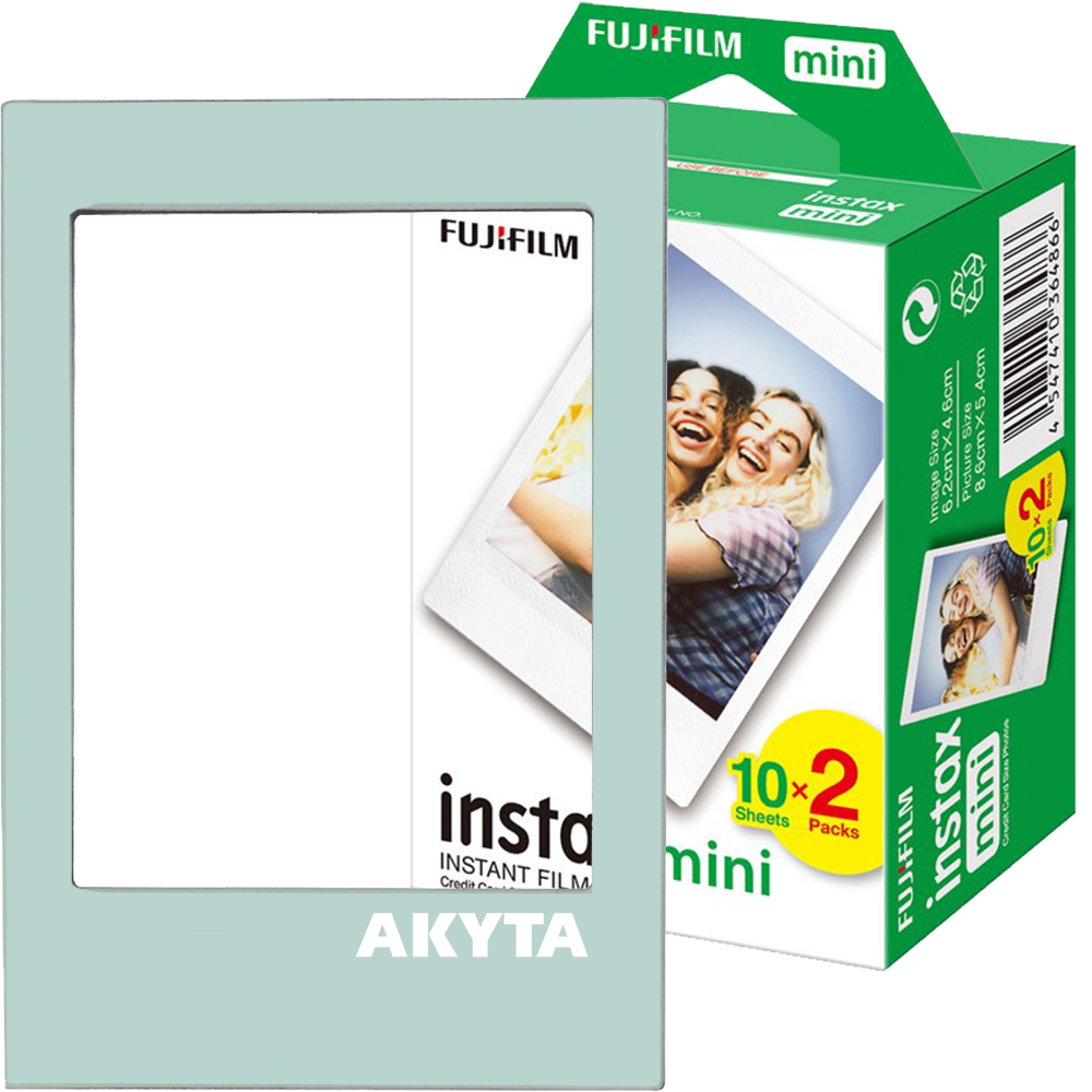 Film Fujifilm Instax mini 2x10 cu rama magnetica bleu