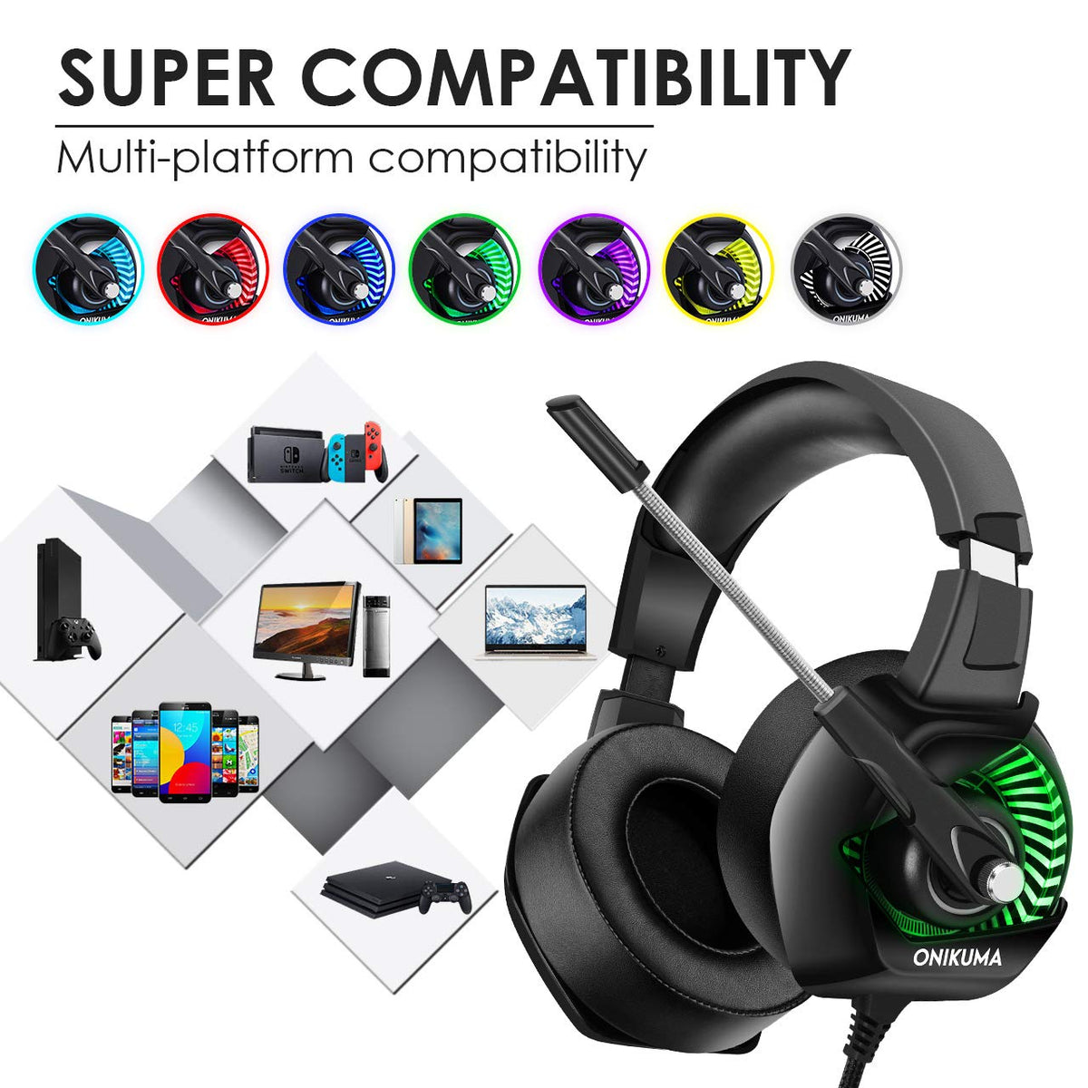 Casti gaming stereo Onikuma K6 Multicolor