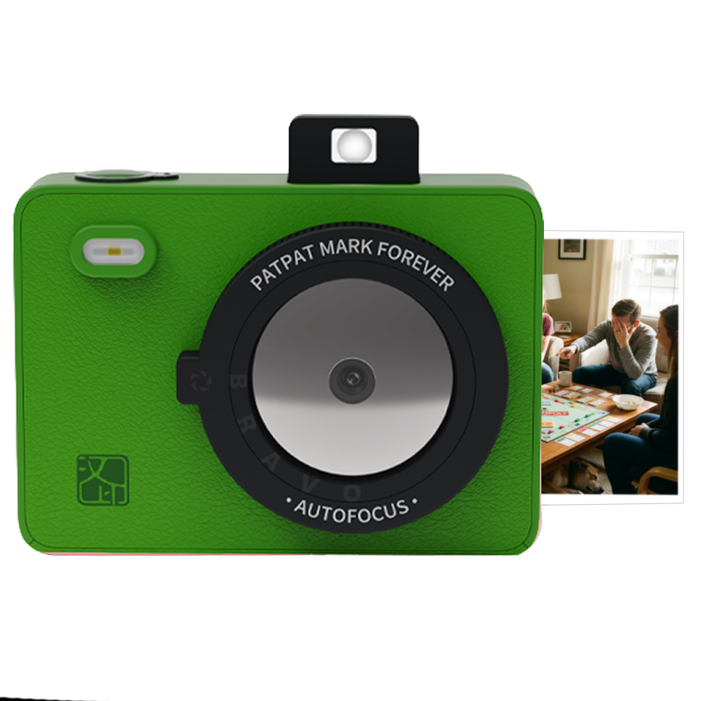 Set Aparat Foto Instant Hanin Z5 – Celebrate– 10 Fotografii Incluse, Avocado Green, Bluetooth