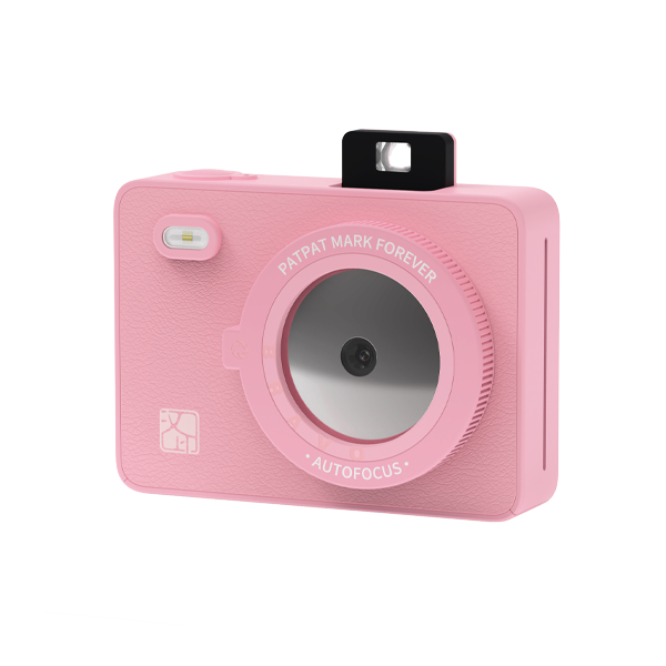 Set Aparat Foto Instant Hanin Z5 – Party Pack – 30 Fotografii Incluse, Roz, Bluetooth