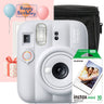 Set cadou complet Fujifilm instax mini 13 Clay White, alb + film 10 poze + husă neagră + felicitare