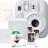 Set aparat foto Fujifilm instax mini 13 Clay White, alb + film 10 poze + husă + album + suport poze + felicitare