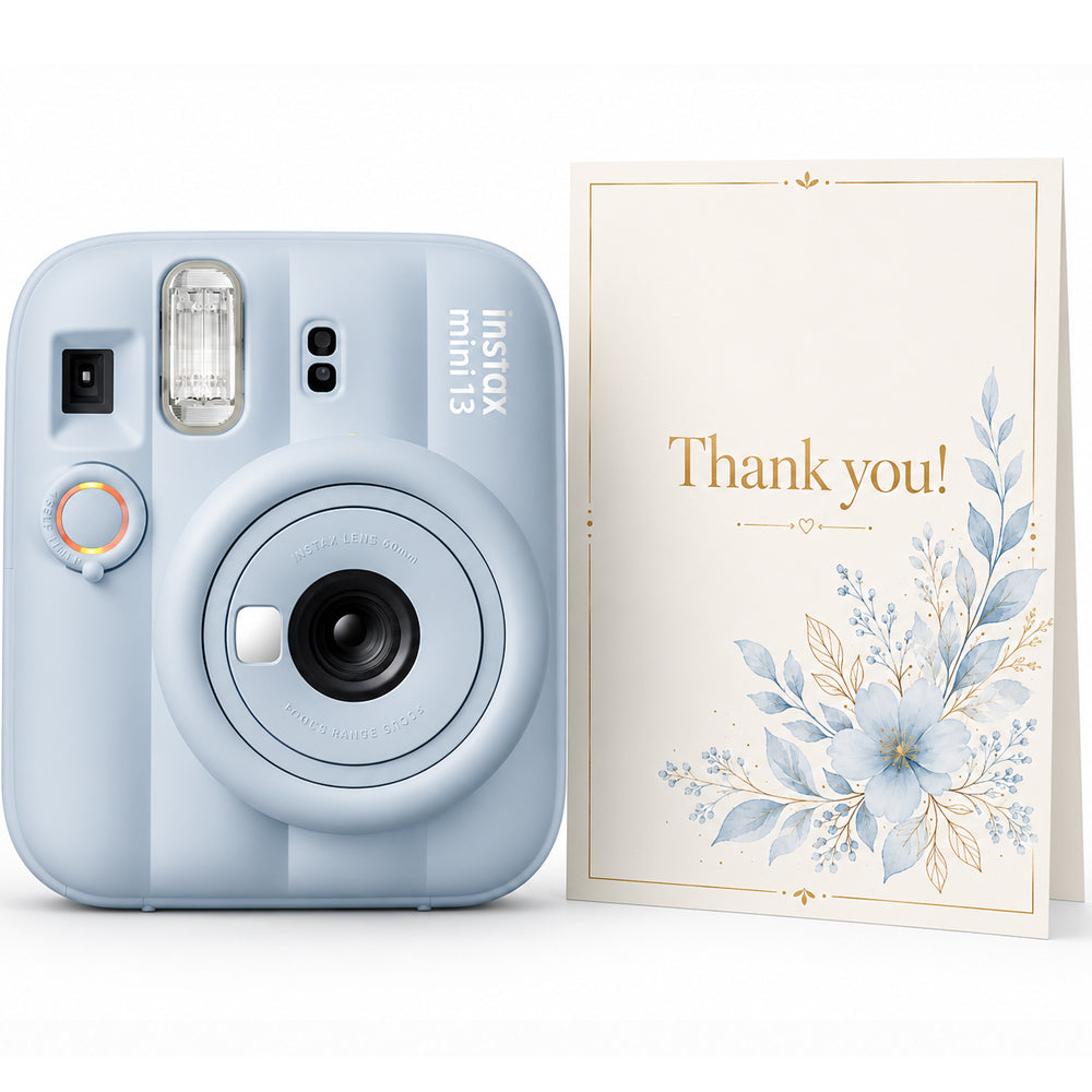 Aparat foto instant Fujifilm instax mini 13 Frost Blue, bleu + felicitare