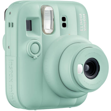 Pachet Fujifilm Instax Mini 13 Verde – Cameră Instant + Husă Iridescentă + Wallet Foto + Film 10 Poze