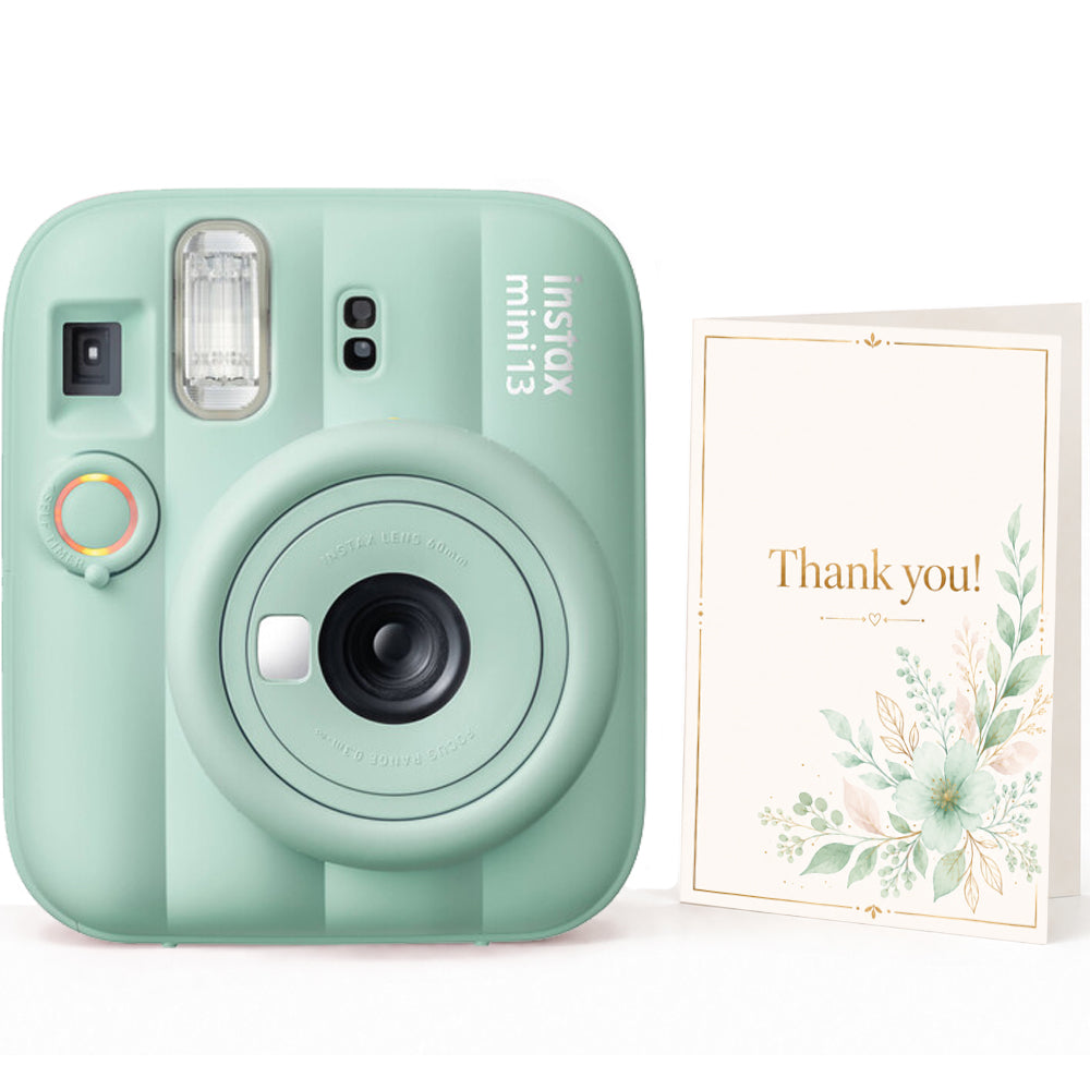 Aparat foto instant Fujifilm instax mini 13 Lagoon Green + felicitare
