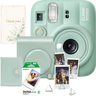 Set aparat foto Fujifilm instax mini 13 Lagoon Green, verde + film 10 poze + husă + album + suport poze + felicitare