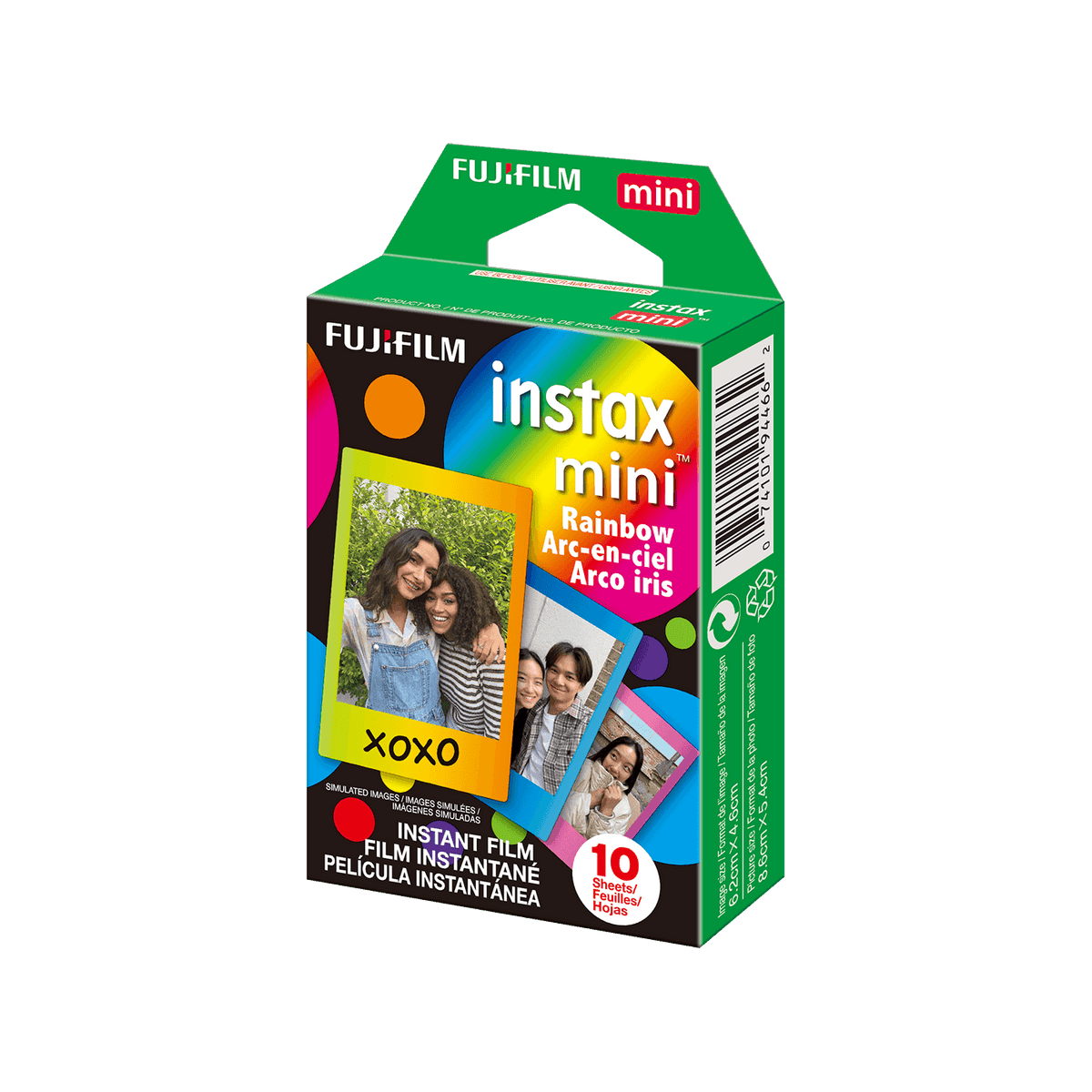 Set Film mini Fujifilm Instax alb 1x10 cu film mini Rainbow 1x10