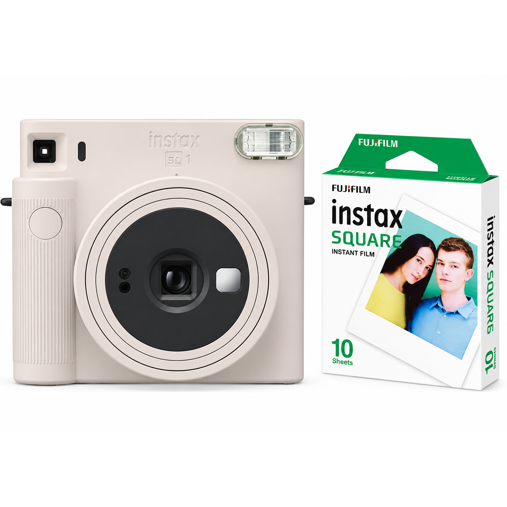 Set Aparat foto instant Fujifilm SQ1 Clay White + Film Square 1x10