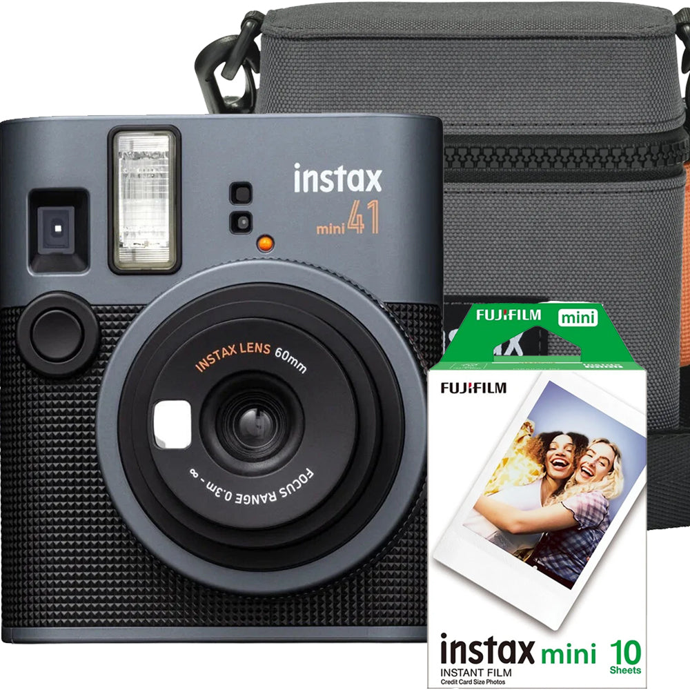 Aparat foto Fujifilm Instax mini 41 cu film mini 1x10 si geanta protectie