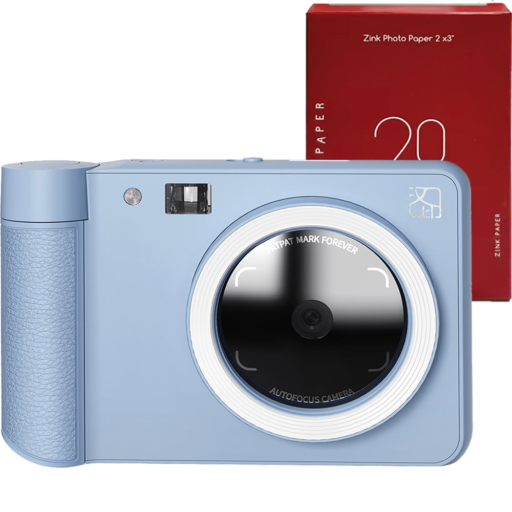 Set Aparat Foto Instant si imprimanta Hanin Z1 – Joy – 25 Fotografii Incluse, Albastru, Bluetooth