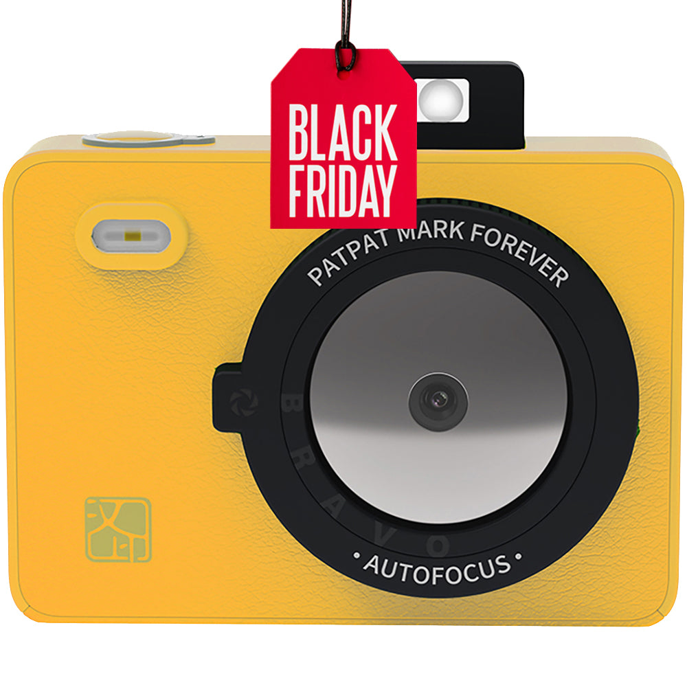 Set Aparat Foto Instant Hanin Z5 – Celebrate – 10 Fotografii Incluse, Galben, Bluetooth