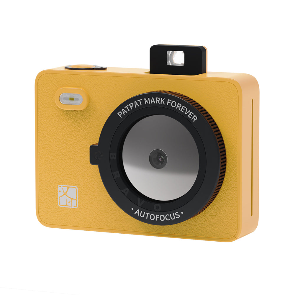 Set Aparat Foto Instant Hanin Z5 – Celebrate – 10 Fotografii Incluse, Galben, Bluetooth