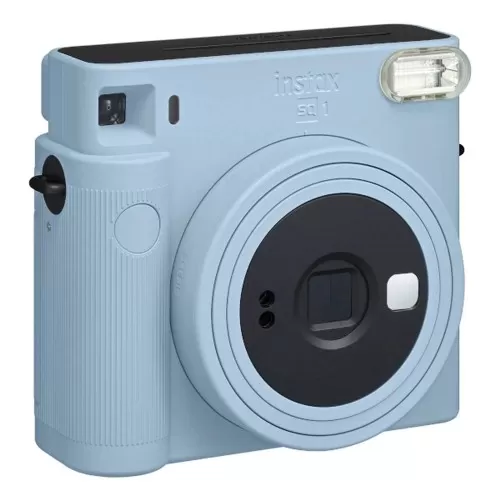 Set aparat foto Instant Fujifilm Instax SQ1 Glacier Blue cu husa, album si hartie foto square 1x10