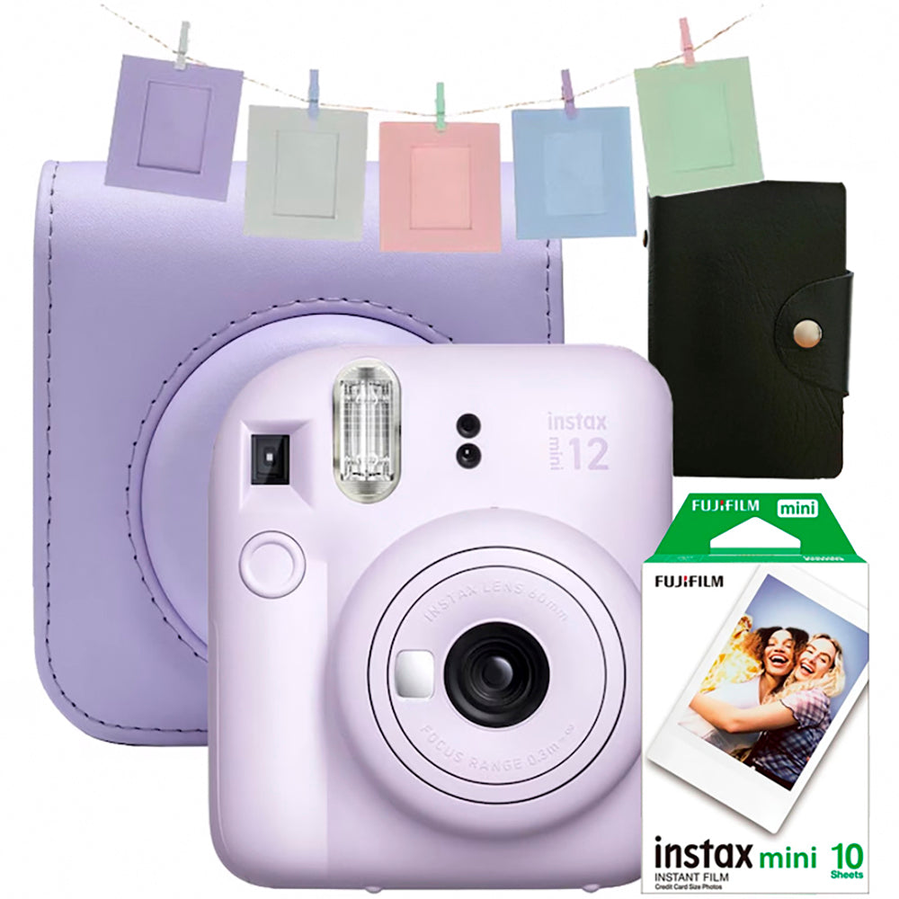 Aparat foto instant Fujifilm Instax Mini 12 Mov + Geanta, Album, Rame, Film Mini 1x10