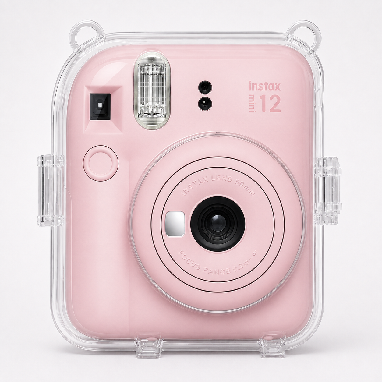 Set Fujifilm Instax Mini 12 Roz – Aparat Foto Instant + Husă Transparentă + Film Instax Mini 10 Poze