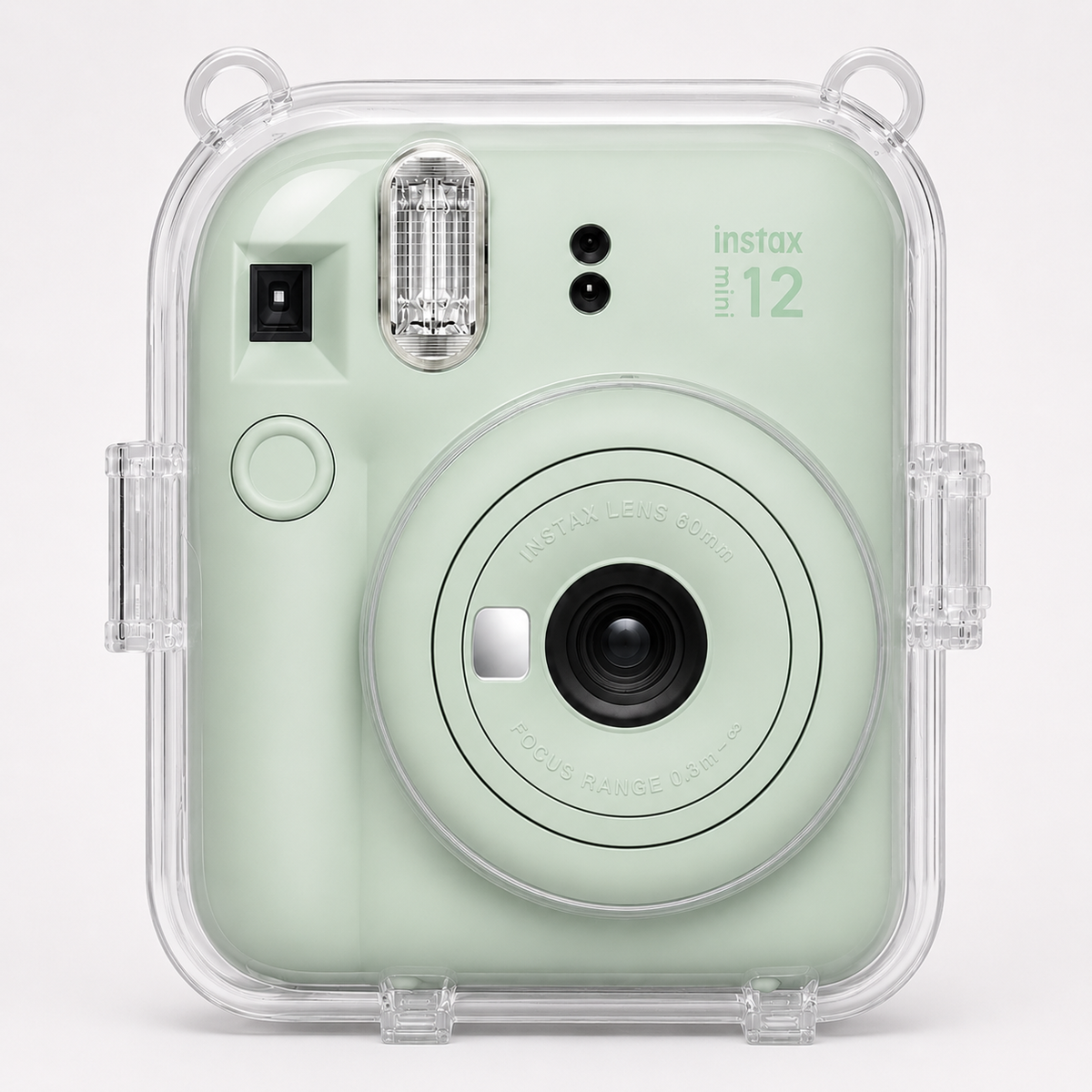 Set Fujifilm Instax Mini 12 Verde – Aparat Foto Instant + Husă Transparentă + Film Instax Mini 10 Poze