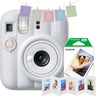 Set cadou Fujifilm instax mini 13 Clay White, alb + film 10 poze + 10 rame pe sfoară + ramă acordeon