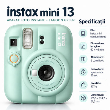 Aparat foto instant Fujifilm instax mini 13 Lagoon Green, verde